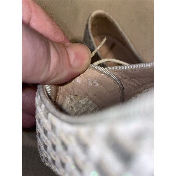 Pertini Women’s Casual Sneakers Size 35 U.S. 4 M White Silver Leather Athleisure - Picture 3 of 12